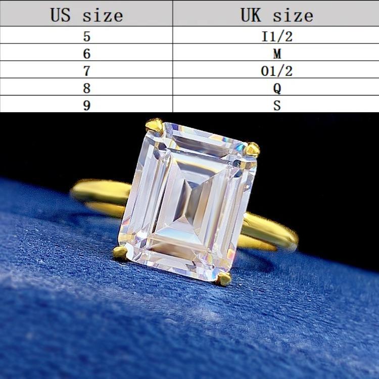 S925 Sterling Silver Grandma Cut Rock Sugar Ring 8*10mm 6A Cubic Zirconia Ring fashion jewelry accessory woman girl promise ring-413(35%)