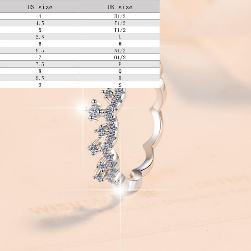 S925 Sterling Silver Twin Crown Ring Synthetic Moissanite Ring fashion jewelry accessory woman girl promise ring-252(35%)