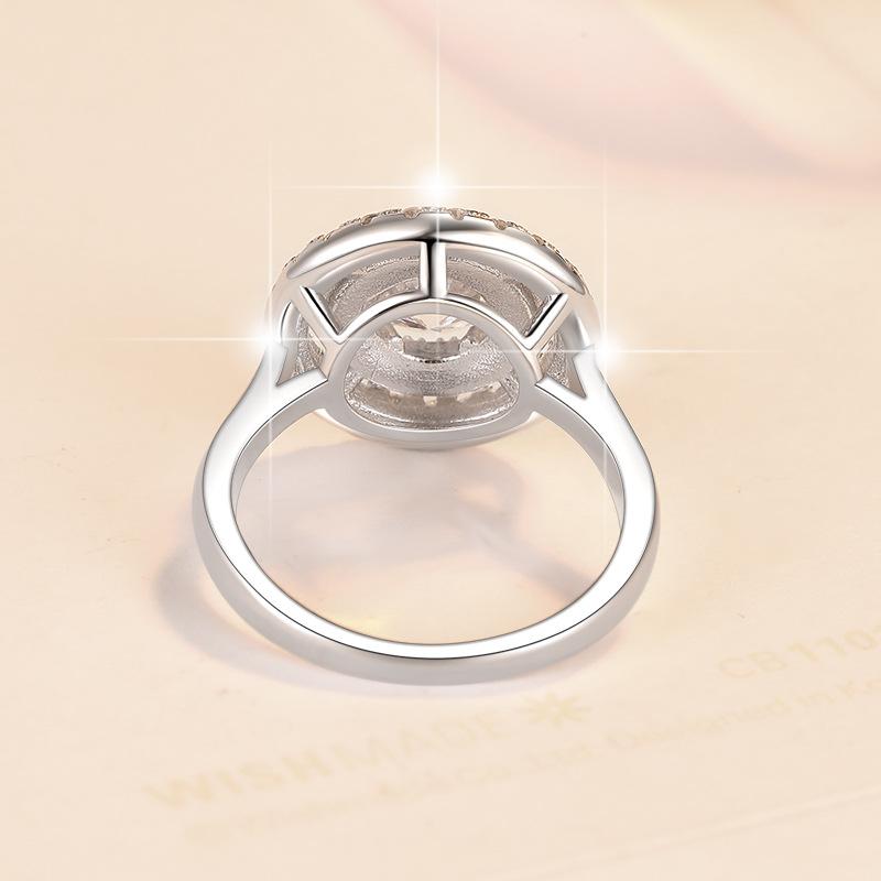 S925 Sterling Silver Ring Sunflower  Synthetic Moissanite fashion jewelry accessory woman girl promise ring-251(35%)