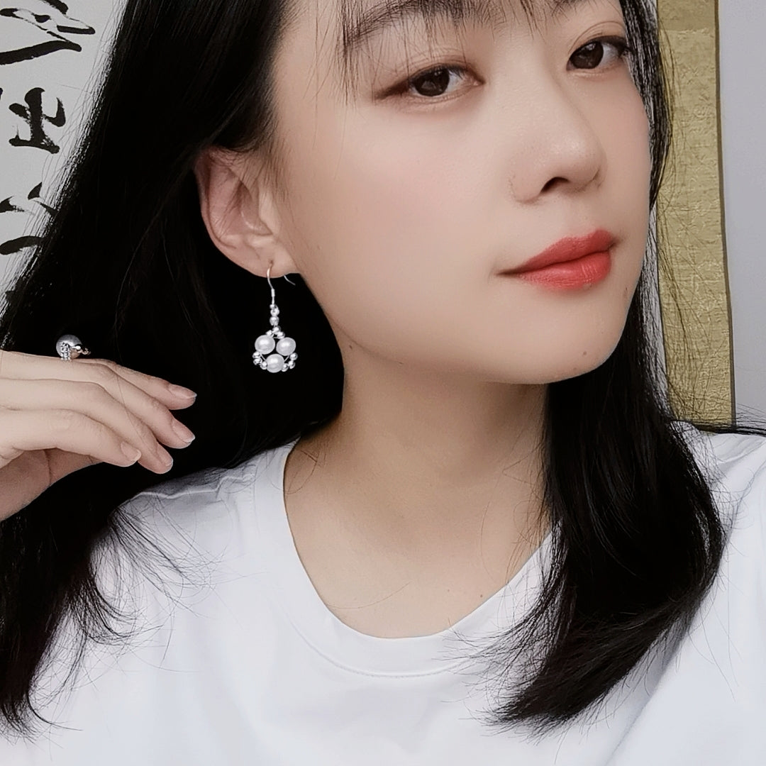 28. Pearl Triangle earrings