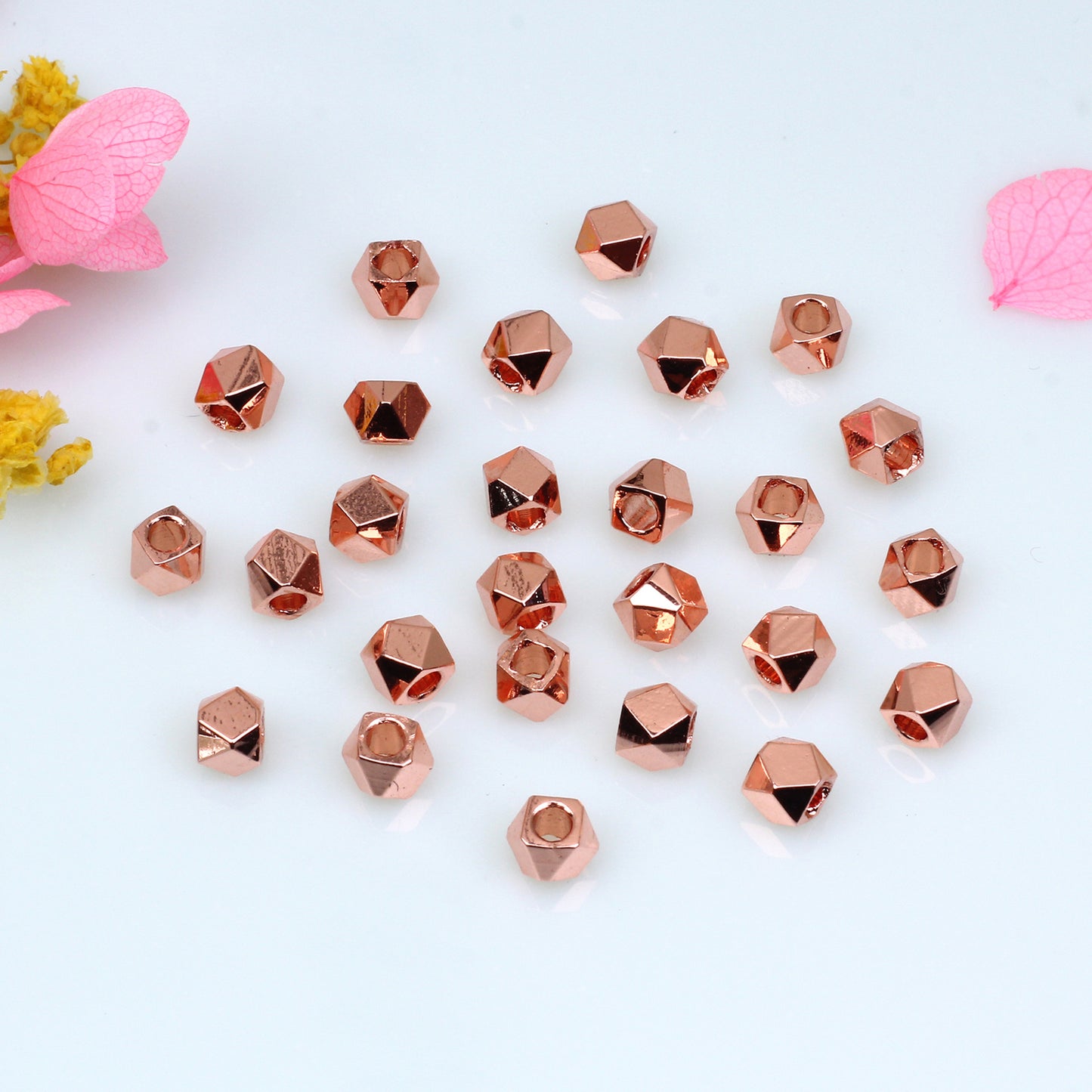 Diamond Shaped Copper Bead For Jewelry DIY，Covered by 14/18K Real Gold