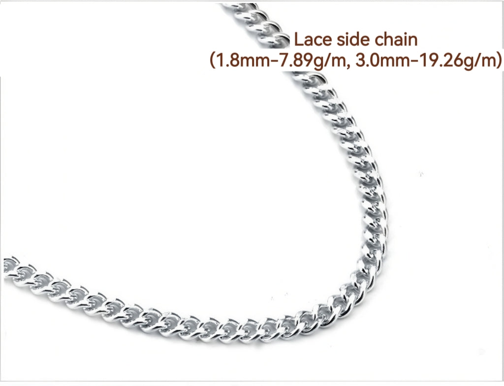 S925 Sterling Silver Chain For DIY Jewelry (Semi-finished，Length 1 m/About 3.28 ft)