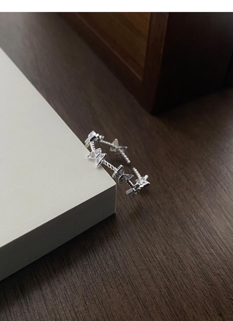 S925 Sterling Silver Three-Dimensional Butterfly Ring Women - 492(45%)