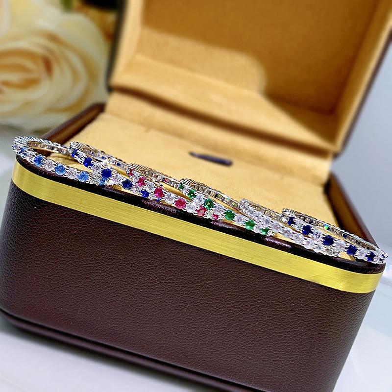 S925 Sterling Silver Color Fine Row Band Ring 6A Cubic Zirconia Ring fashion jewelry accessory woman girl promise ring-129(35%)