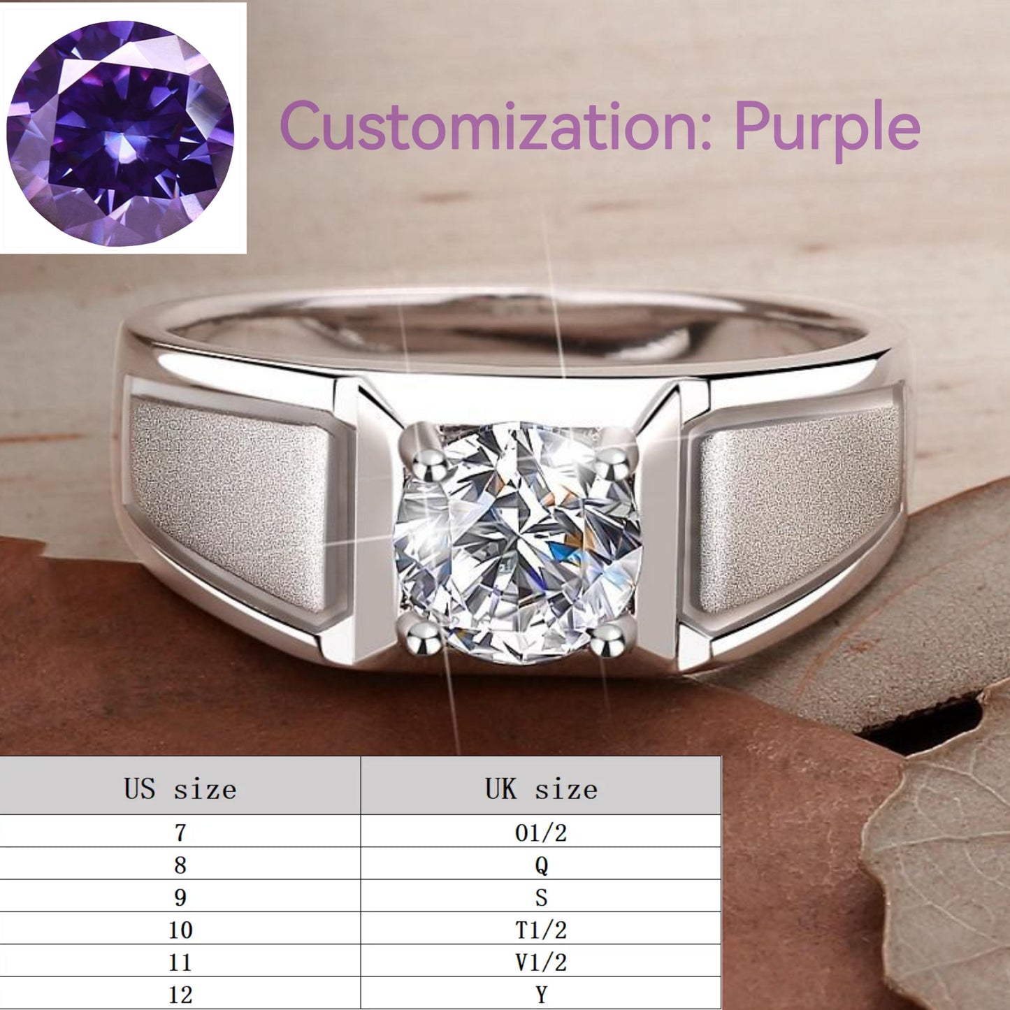 S925 Sterling Silver Frosted Man's Ring Crown Synthetic Moissanite fashion jewelry accessory woman girl promise ring-212(35%)