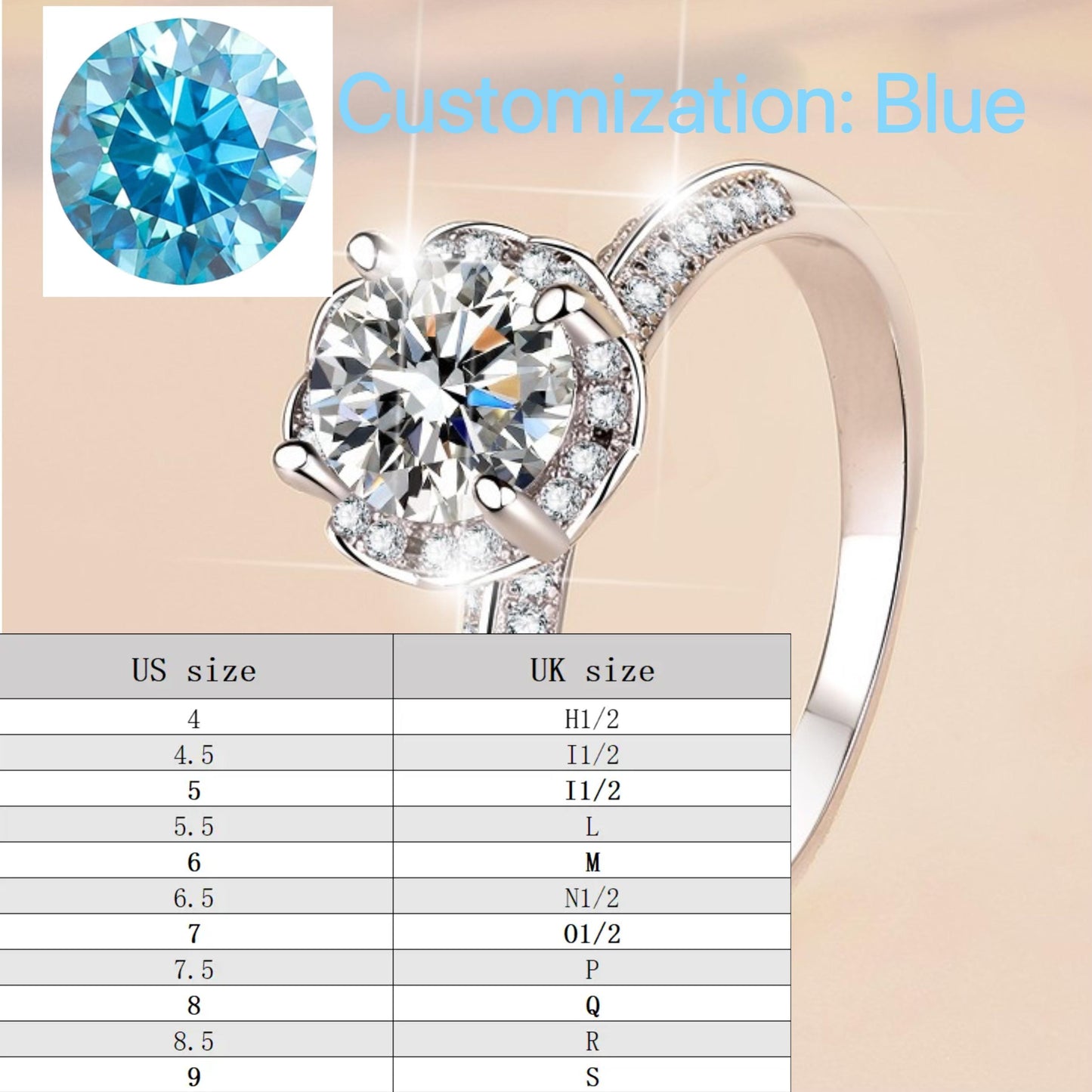 S925 Sterling Silver Hold flowers Ring Synthetic Moissanite Ring fashion jewelry accessory woman girl promise ring-471(35%)