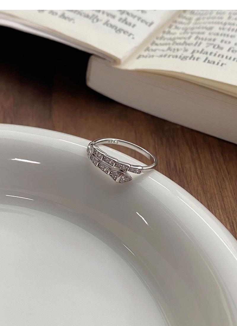 S925 Sterling Silver Snake-Shaped Ring Open Ring For Women -506(45%)