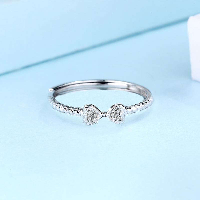 S925 Sterling Silver Four-leaf Clover Three-in-One  Adjustable Simple for Women Ring-632 leaf  ring(45%)