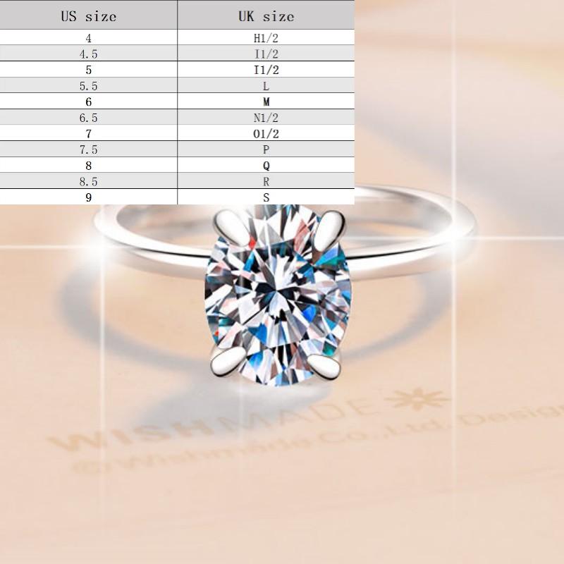 Synthetic Moissanite S925 Sterling Silver Plain Band Oval Ring fashion jewelry accessory woman girl promise ring-121(35%)