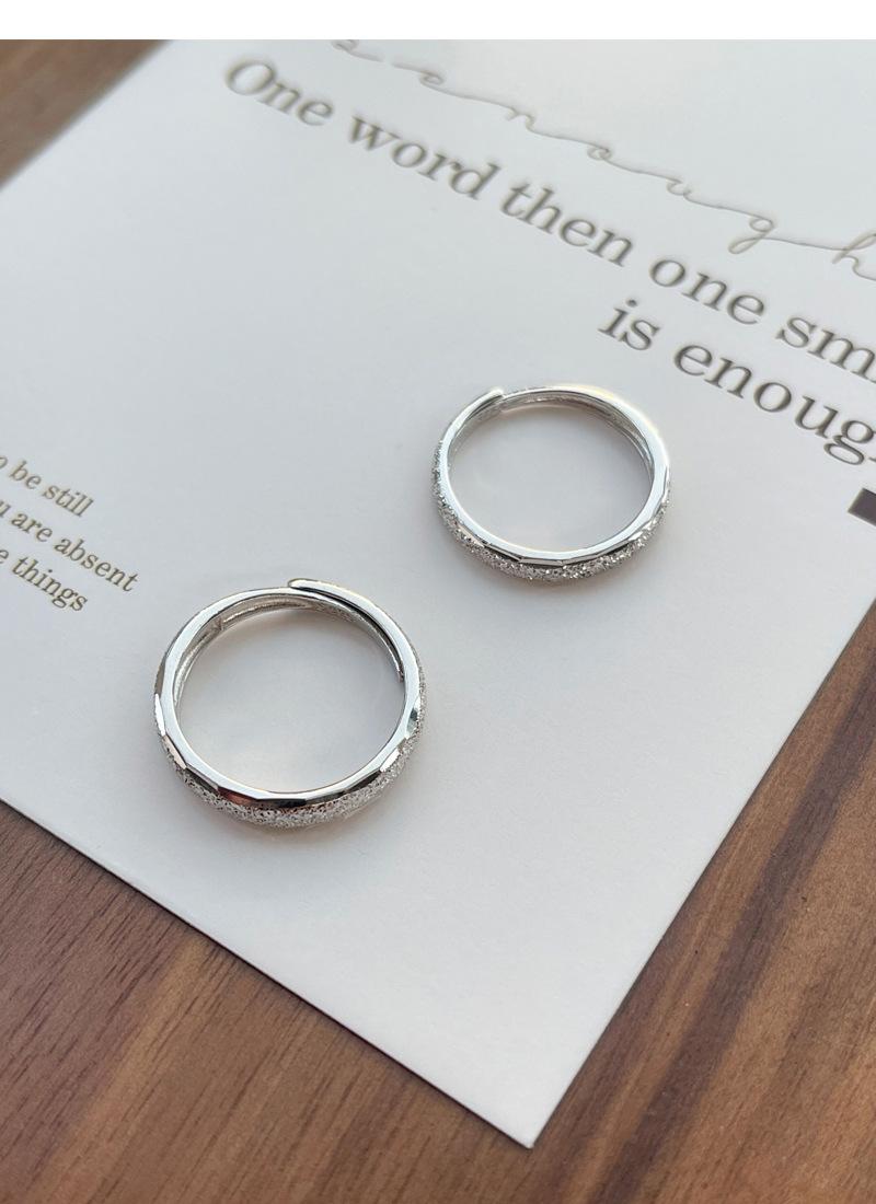 S925 Sterling Silver Couple Rings Plain Matte Open Ring -525 weddingring(45%)