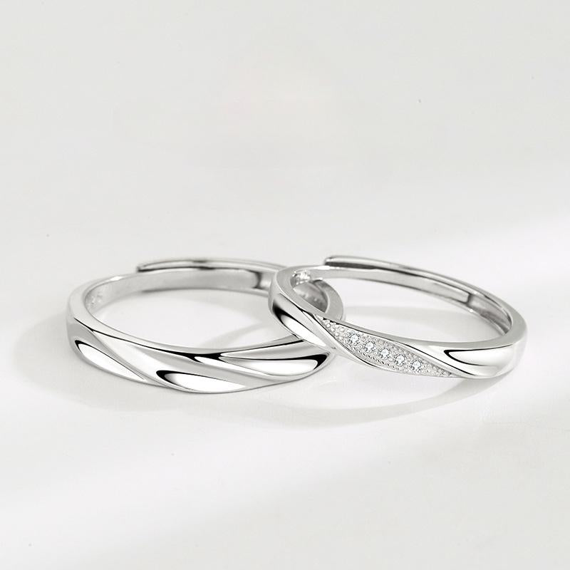 S925 Sterling Silver Simple Plain Band Couple Rings - 487 weddingring(45%)