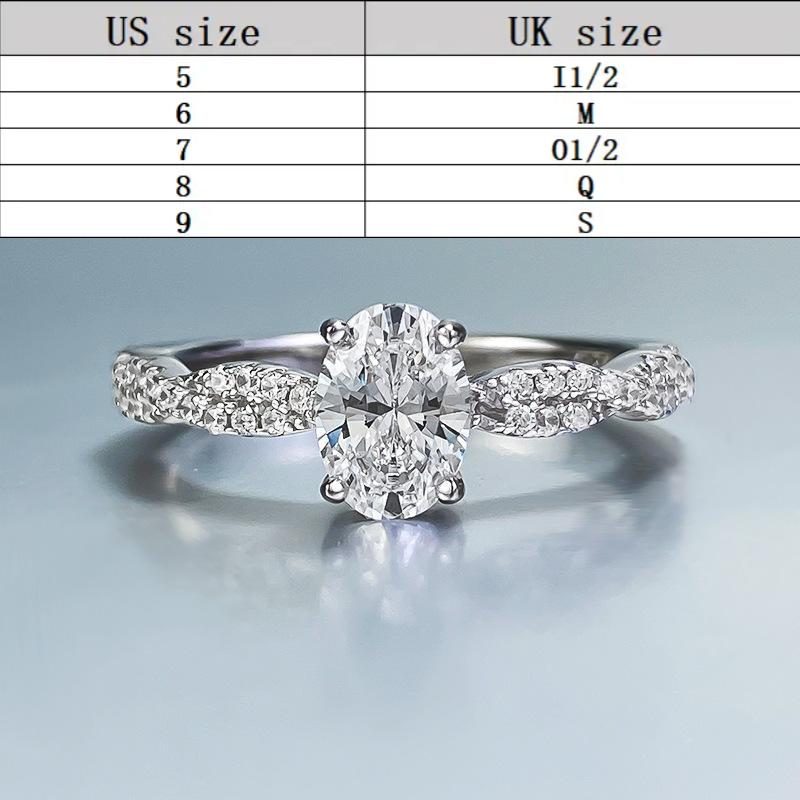 S925 sterling silver oval cut ring 5*7mm 6A cubic zirconia ring fashion jewelry accessory woman girl promise ring Springtok-223(35%)