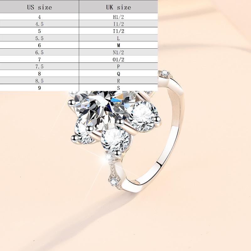 S925 Sterling Silver Synthetic Moissanite Ring Flower Ring fashion jewelry accessory woman girl promise ring-225(35%)