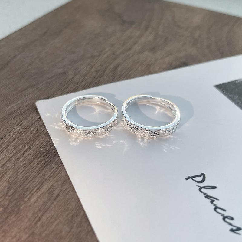 S925 Sterling Silver Gypsophila Couple Ring-634 weddingring(45%)