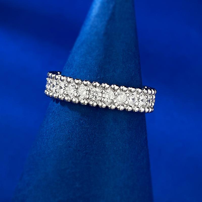 NO.097 S925 Sterling Silver Single Row Starry Ring 6A Cubic Zirconia Ring Daily Wear fashion jewelry accessory woman girl promise ring Springtok