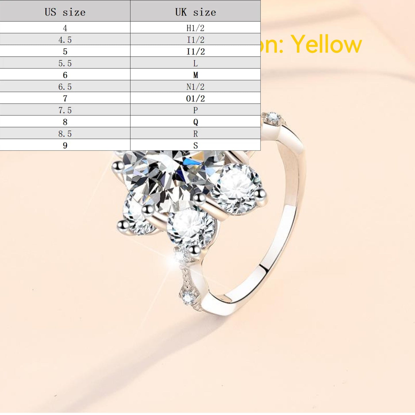 S925 Sterling Silver Synthetic Moissanite Ring Flower Ring fashion jewelry accessory woman girl promise ring-225(35%)