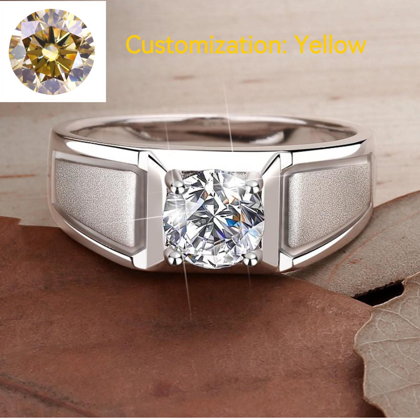 NO.154 S925 Sterling Silver Frosted Ring Crown Synthetic Moissanite fashion jewelry accessory  promise ring Springtok Men's Ring