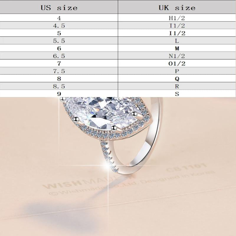 8A Cubic Zirconia S925 Sterling Silver Horse Eye Ring Elegant Luxury Daily Life Woman Birthday Gift Engagement Ring-172(35%)