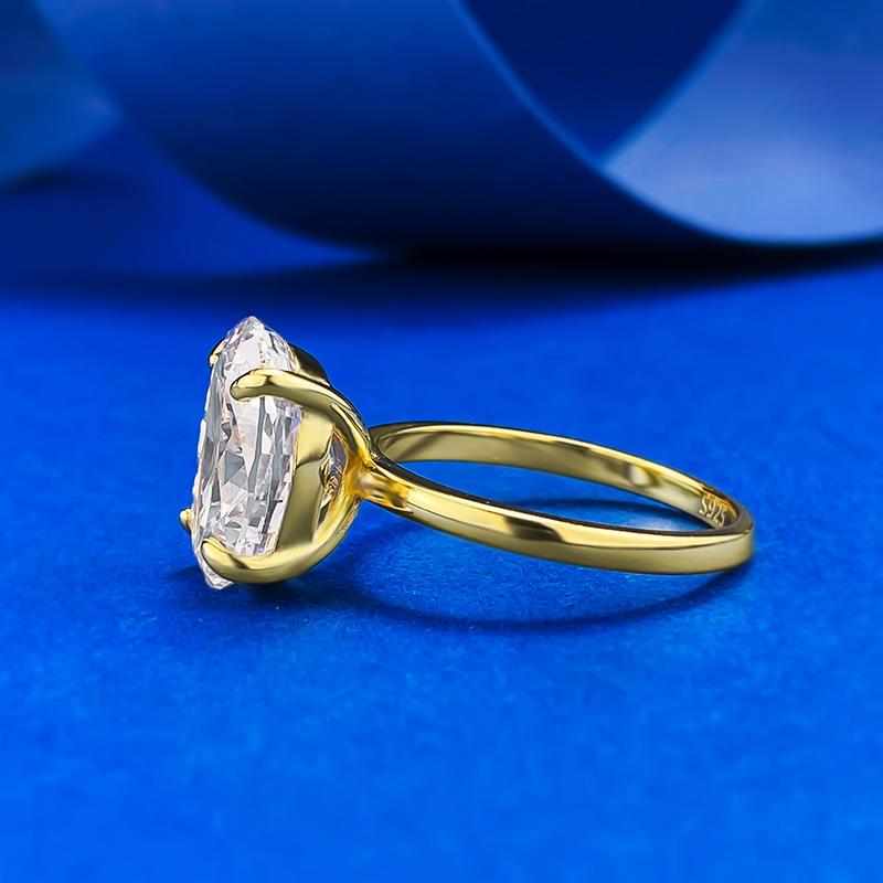 S925 sterling silver oval cut pigeon egg Ring 8*12mm 8A cubic zirconia ring-231(35%)