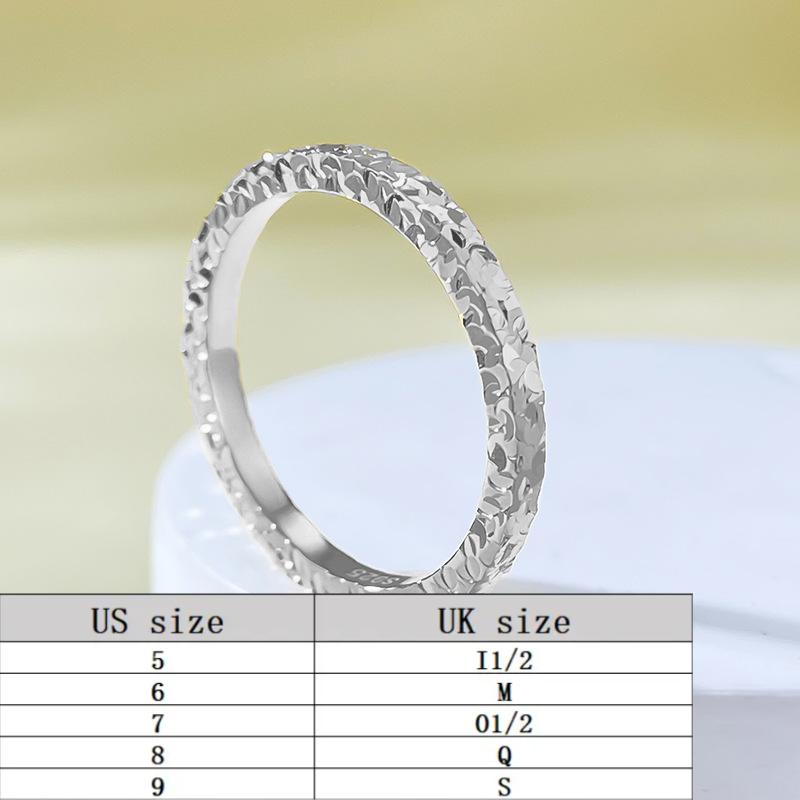 S925 Sterling Silver Crushed Ice Band Ring 6A Cubic Zirconia Ring fashion jewelry accessory woman girl promise ring-416(35%)