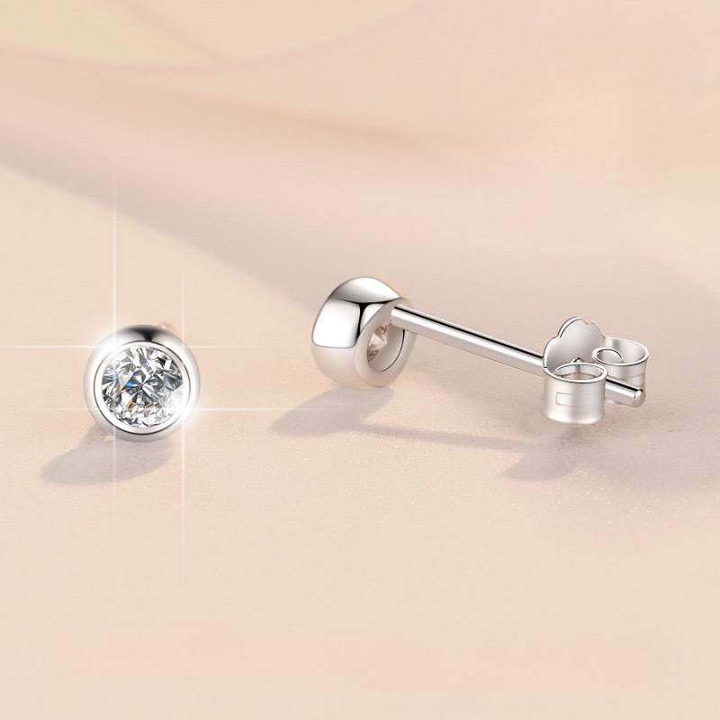 S925 Sterling Silver Bubble Stud Earrings  Synthetic Moissanite Stud Earrings Daily Life Earrings(35%)-640