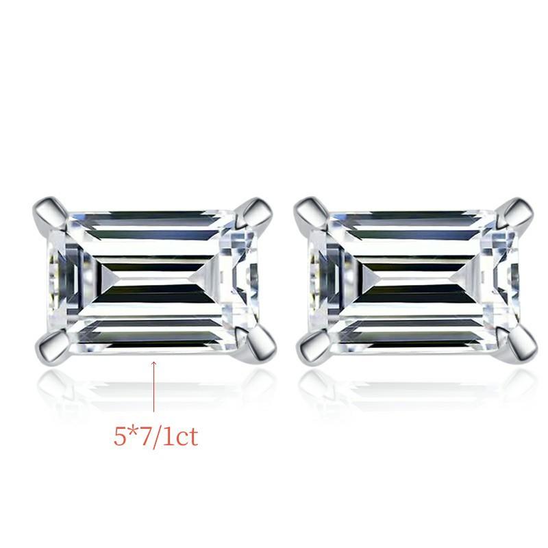NO.164 S925 Sterling Silver Grandma Cut Earrings Earrings Synthetic Moissanite Glittering daily life Earrings Springtok