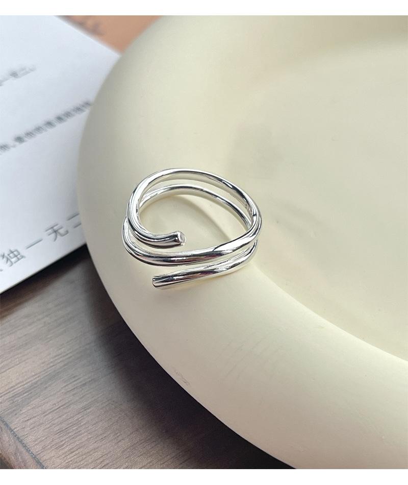 S92 Sterling Silver Multi-layer Line Ring for Women - 535(45%)
