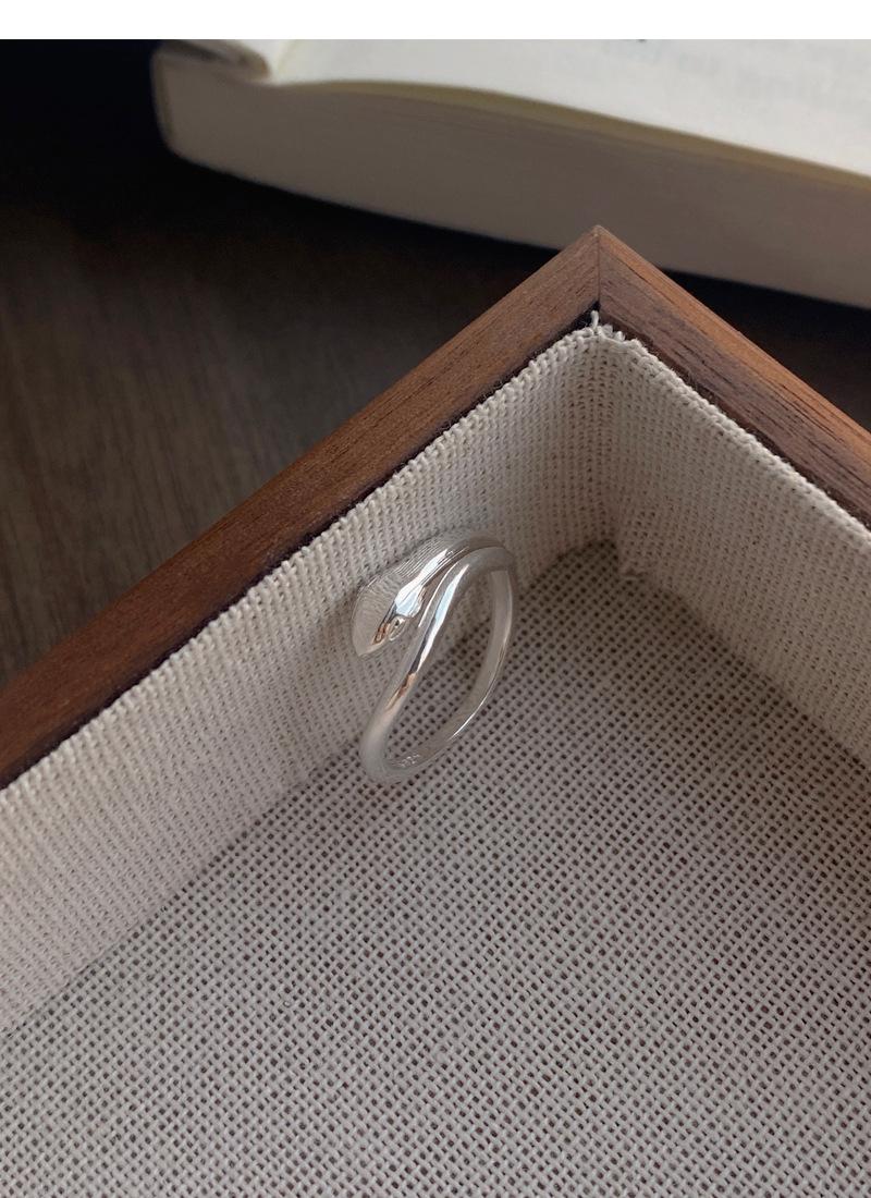 S925 Sterling Silver Snake Simple Shape Ring for Women - 503(45%)