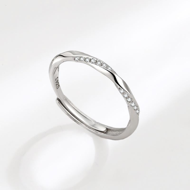S925 Sterling Silver Mobius Simple Couple Open Ring -481 weddingring(45%)
