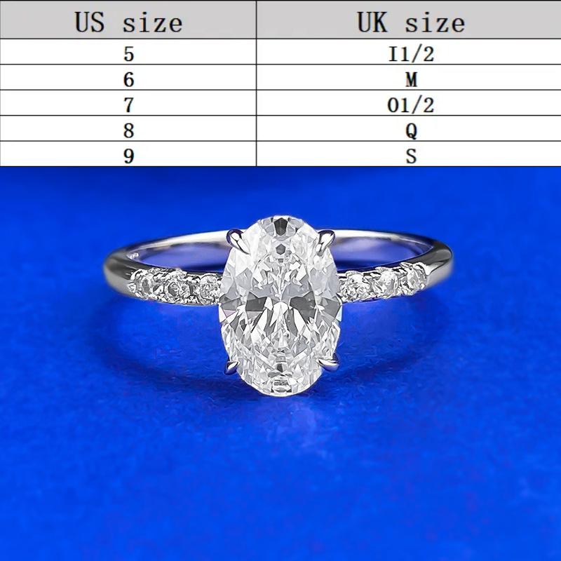 S925 Sterling Silver Oval Cut Oval Ring 6*9mm 6A Cubic Zirconia Ring Springtok-127(35%)