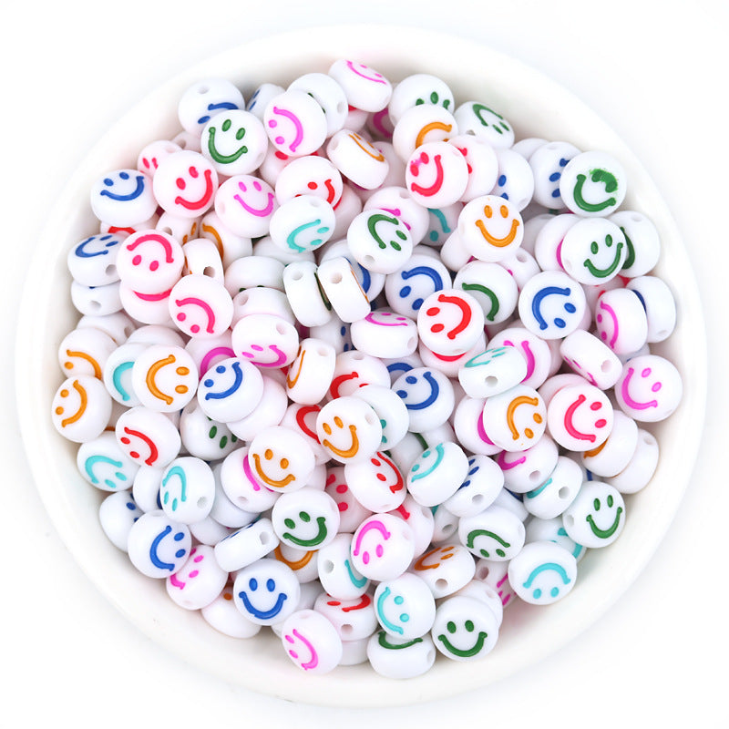 Acrylic Multi-Style Colorful Flat round Pattern Beads/Diy Beads/ Bracelet Beads Wholesale