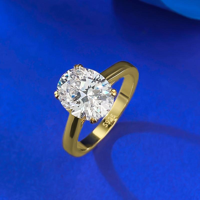 S925 sterling silver oval cut ring 8*10mm 6A cubic zirconia ring fashion jewelry accessory woman girl promise ring-383(35%)