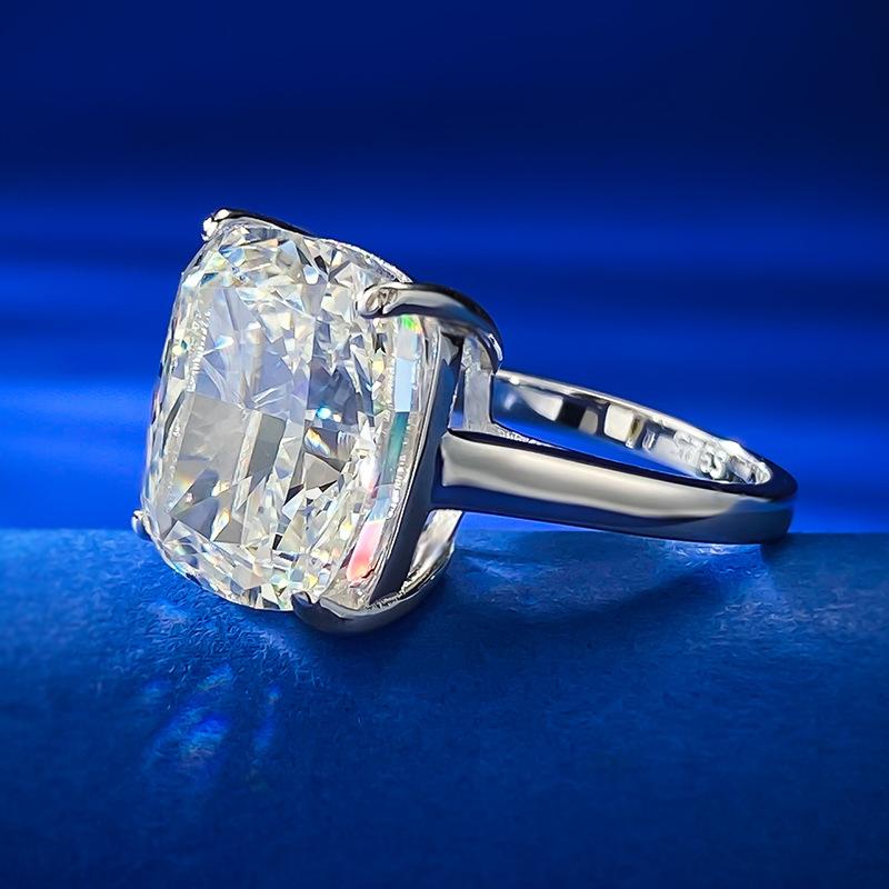 S925 Sterling Silver Ice Flower Cut High Carbon Ring 12*14 8A Cubic Zirconia Ring fashion jewelry accessory woman girl promise ring-264(35%)