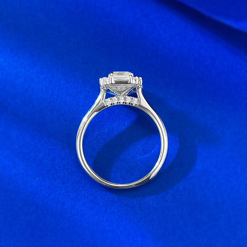 S925 Sterling Silver Grandma Cut Rectangular Ring 5*7mm 8A Cubic Zirconia Ring-575(35%)