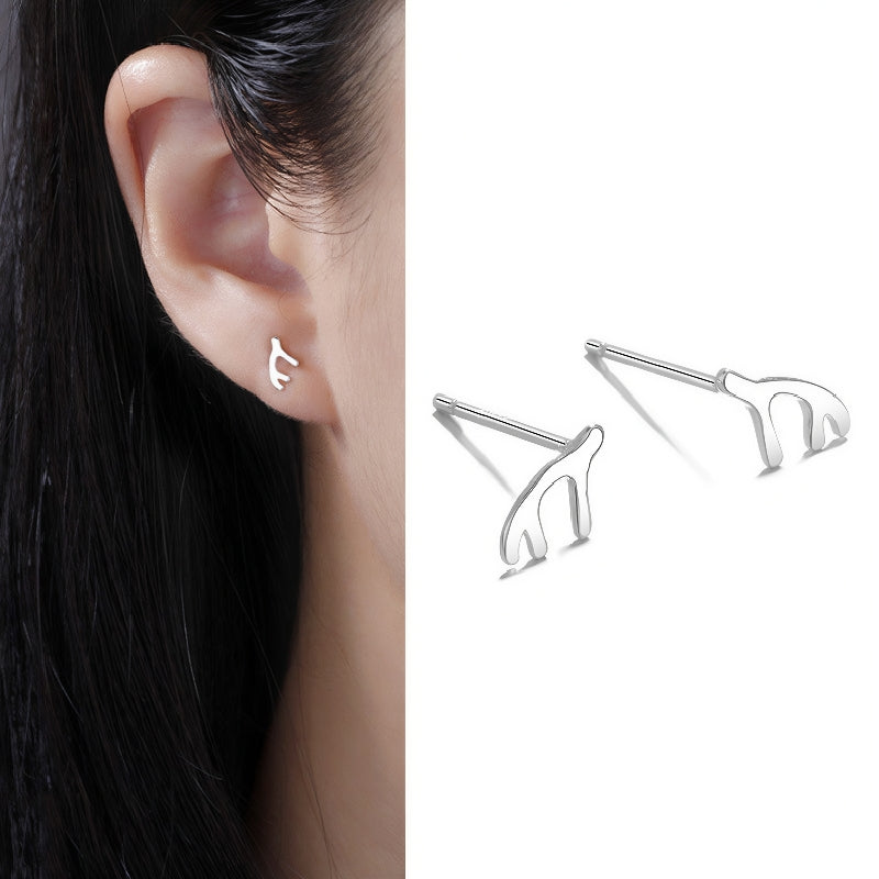 S999 Full Silver Ear Stud, Nourishing Ear Piercing, Prevent Allergies(A pair)