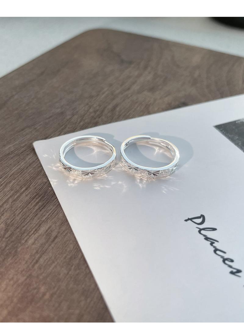 S925 Sterling Silver Gypsophila Couple Ring-634 weddingring(45%)