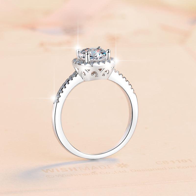 NO.133 S925 Sterling Silver D Color Synthetic Moissanite Square Ring 1/2 Carat Blue/Pink/Purple fashion jewelry accessory woman girl promise ring Springtok