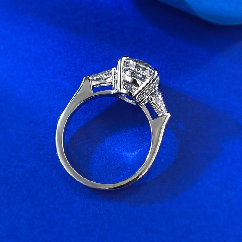 S925 silver oval ice flower cut Ring 8*12mm 8A cubic zirconia ring fashion jewelry accessory woman girl promise ring-356(35%)