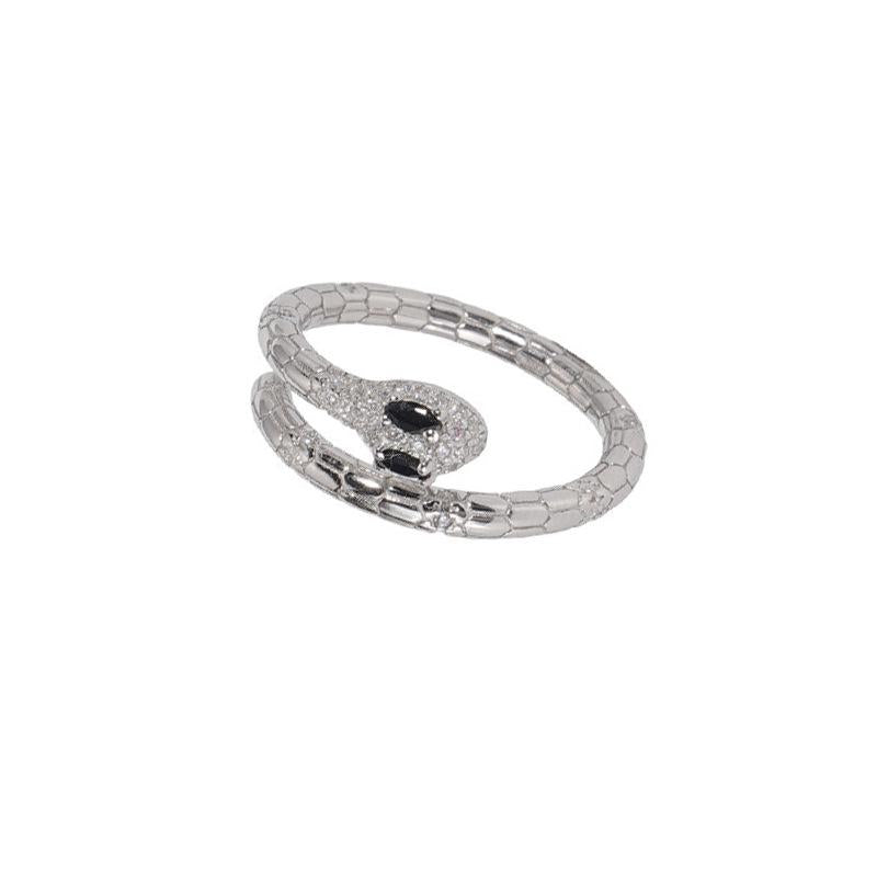 S925 Sterling Silver Snake Ring for Women, Adjustable Open Design - 628(45%)