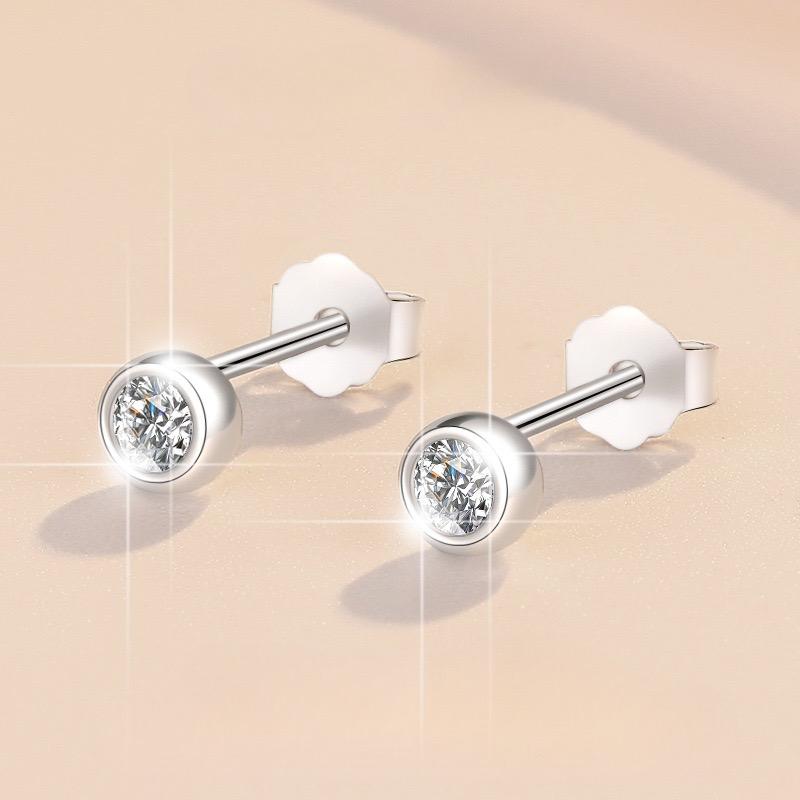 S925 Sterling Silver Bubble Stud Earrings  Synthetic Moissanite Stud Earrings Daily Life Earrings(35%)-640