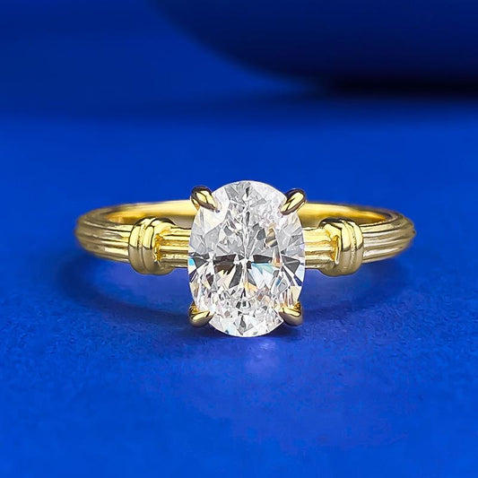 S925 Sterling Silver Oval Cut Oval Ring 6*8mm 6A Cubic Zirconia Ring-349(35%)