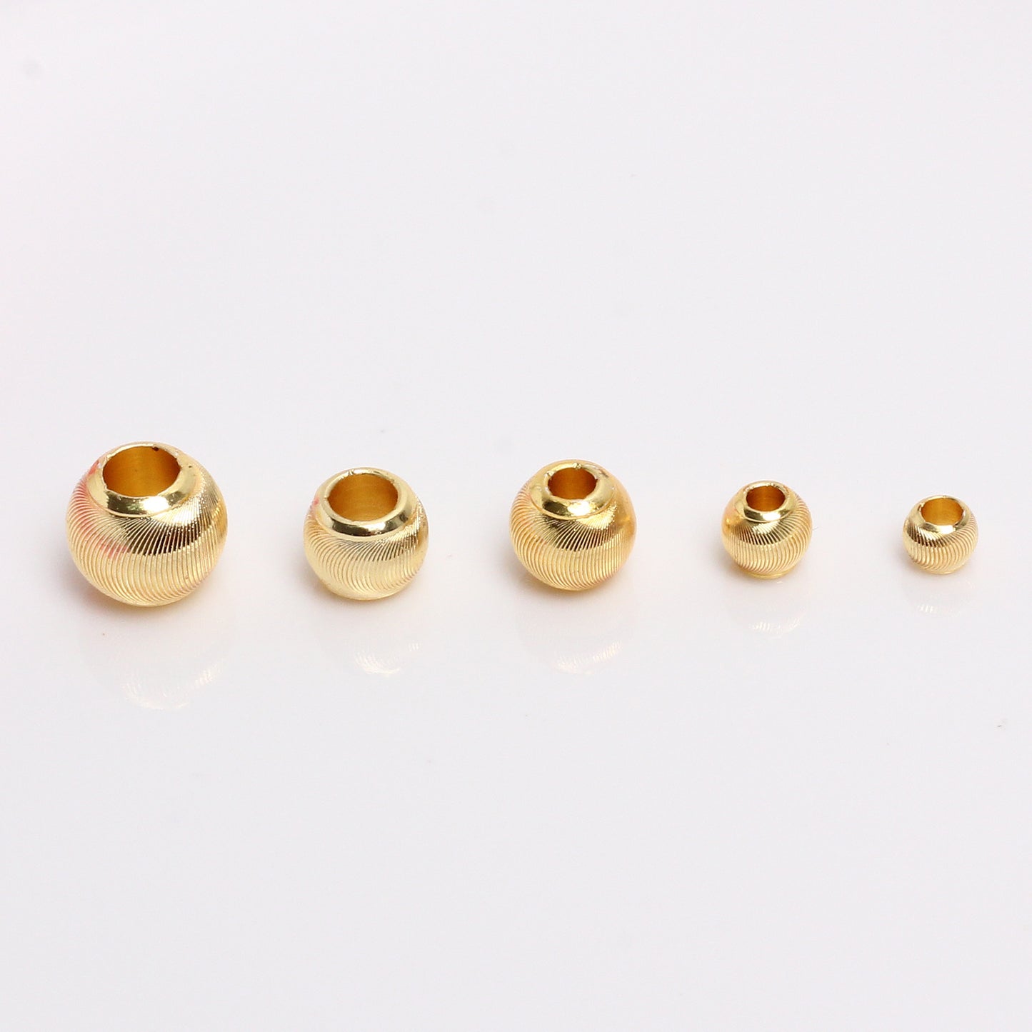 Cat's Eye Solid Embossed Copper Beads For Jewelry DIY，Covered by 14/18K Real Gold Or Silver