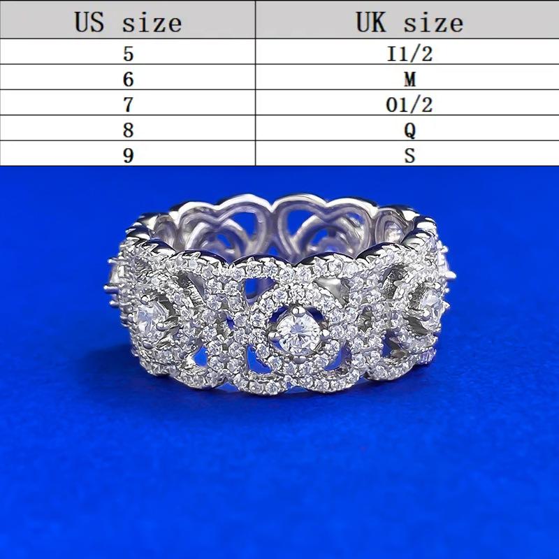 S925 Sterling Silver Wide Full Row Ring 6A Cubic Zirconia Ring fashion jewelry accessory woman girl promise ring-299(35%)