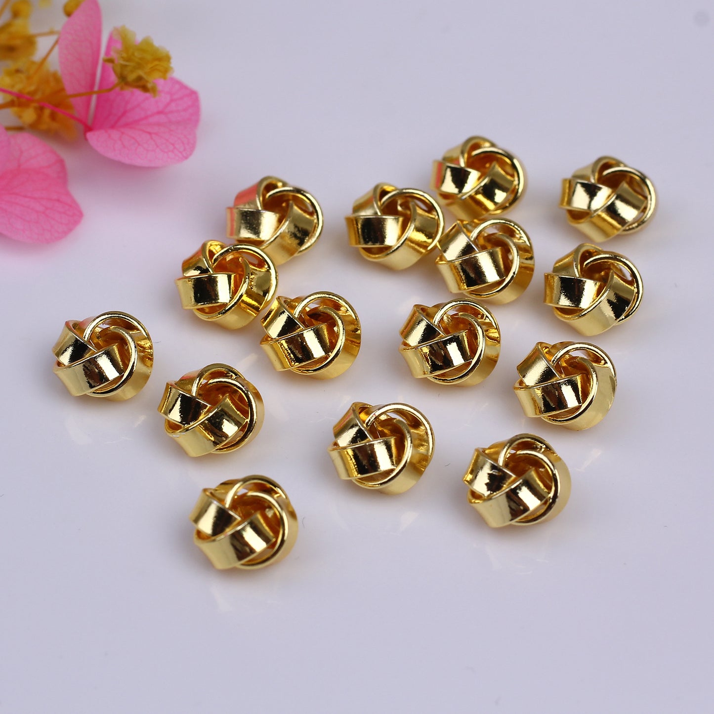 Knitted Flower Hollow Copper Beads For Jewelry DIY，Covered by 14/18K Real Gold Or Silver