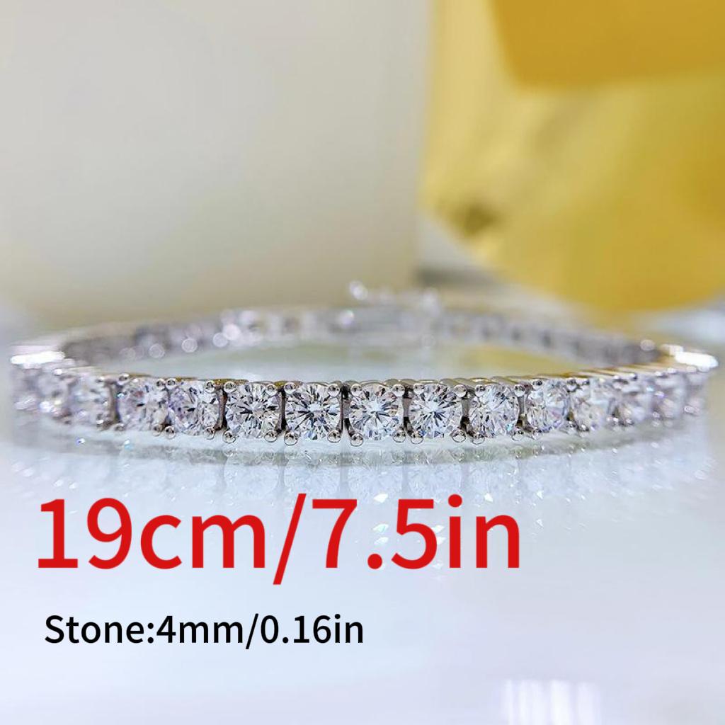 S925 Sterling Silver Full Oval Stones Tennis Bracelet 8A Cubic Zirconia Bracelet(15%)