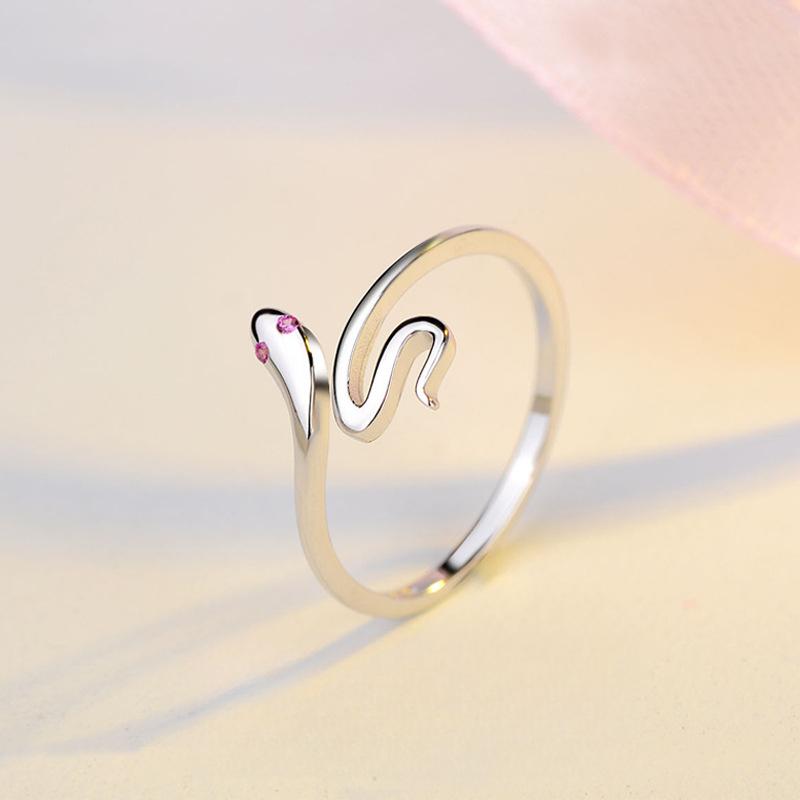 S925 Sterling Silver Ring Snake Shape Open Couple Ring-499(45%)