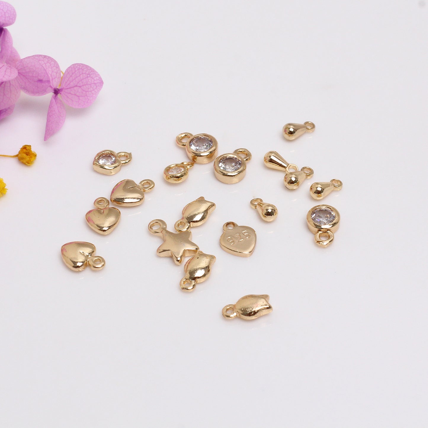 Copper Inlaid Zircon Accessories For Jewelry DIY, Covered By 14/18K Real Gold Or Silver