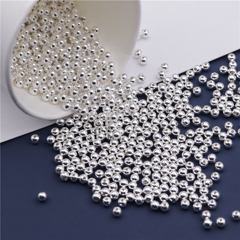 925 Sterling Silver Beads for Jewelry Making, Smooth Round Ball Beads