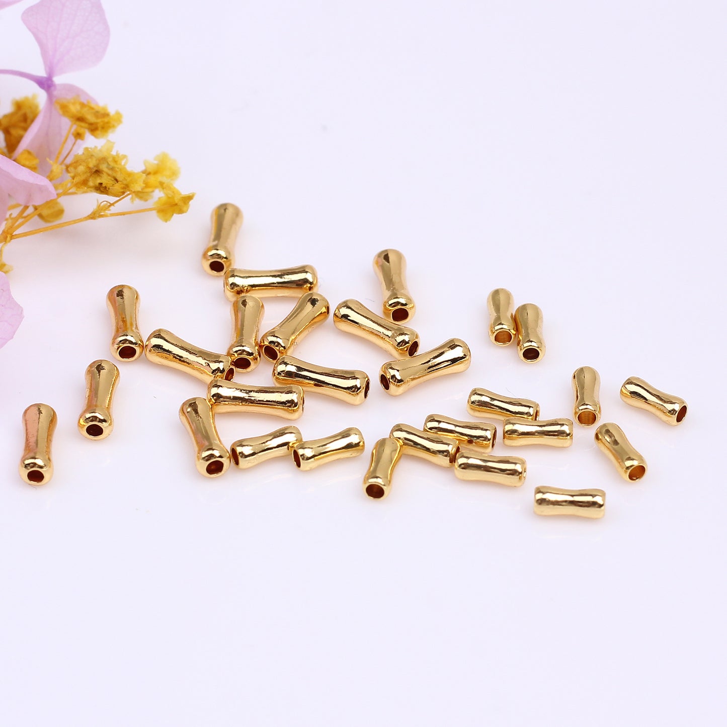 Copper Bamboo Joint For Jewelry DIY，Covered By 14/18K Real Gold Or Silver