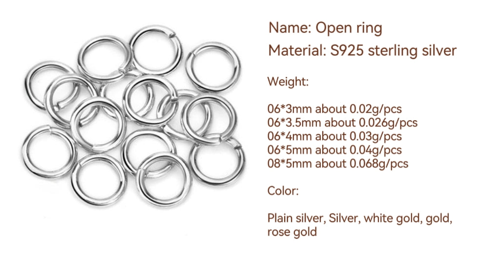 925 Sterling Silver Open/Close Jump Rings for Jewelry DIY (10 pcs)